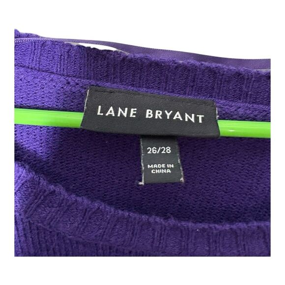 Lane Bryant Plus Womens Sweater Sz 26 28 Purple Long Sleeve Pullover Knit - Picture 3 of 6